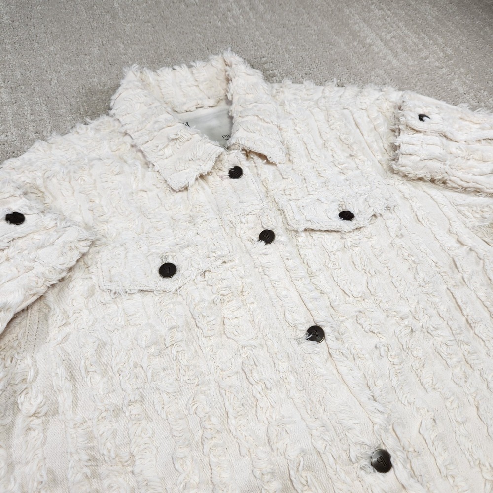 Pilcro Jacket Women Medium Fluffy Corduroy Trucker Anthropology White Cotton